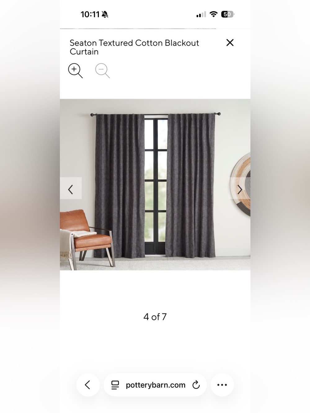 Pottery Barn Charcoal Blackout Curtain Panels (2)